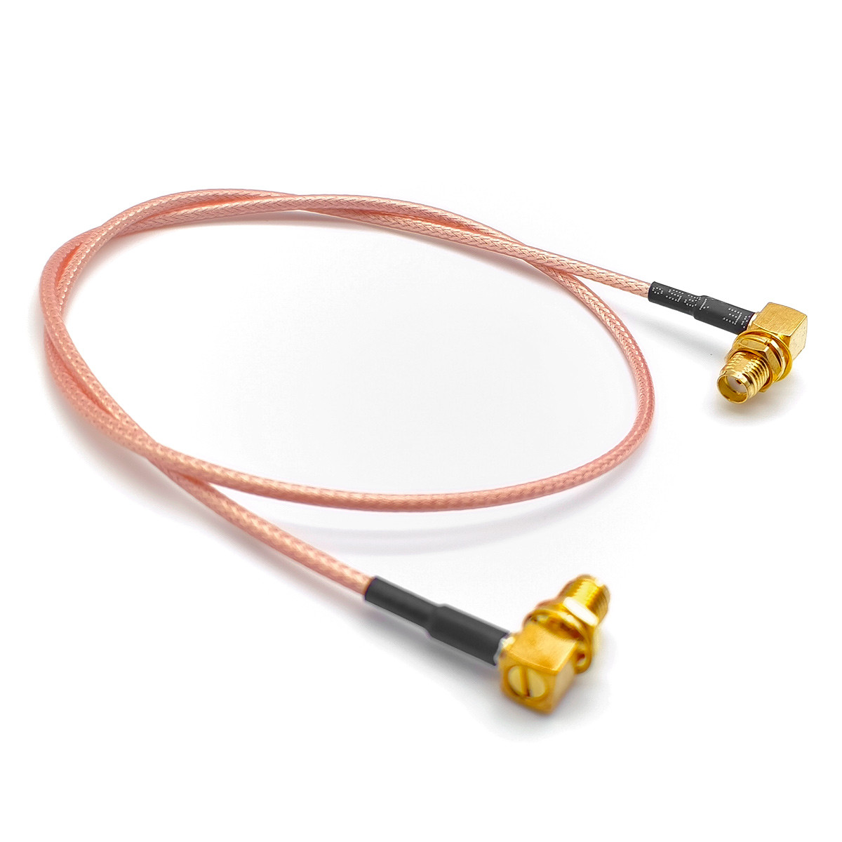 Кабель перехідник антенний SMA Female кутовий 90° (з двох сторін) 50см коаксіальний RG-316, адаптер для антен