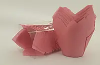Тарталетка для кексов"Тюльпан Розовый" (50*65/90) (100шт)/ТЛ-160 формочка бумажная для выпечки маффинов
