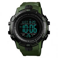 Модные мужские часы SKMEI 1475AG / Военные мужские наручные часы зеленые / BE-483 Противоударные часы