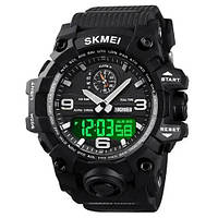 Часы мужские спортивные SKMEI 1586BK BLACK / Наручные часы для военных / Мужские UK-158 тактические часы