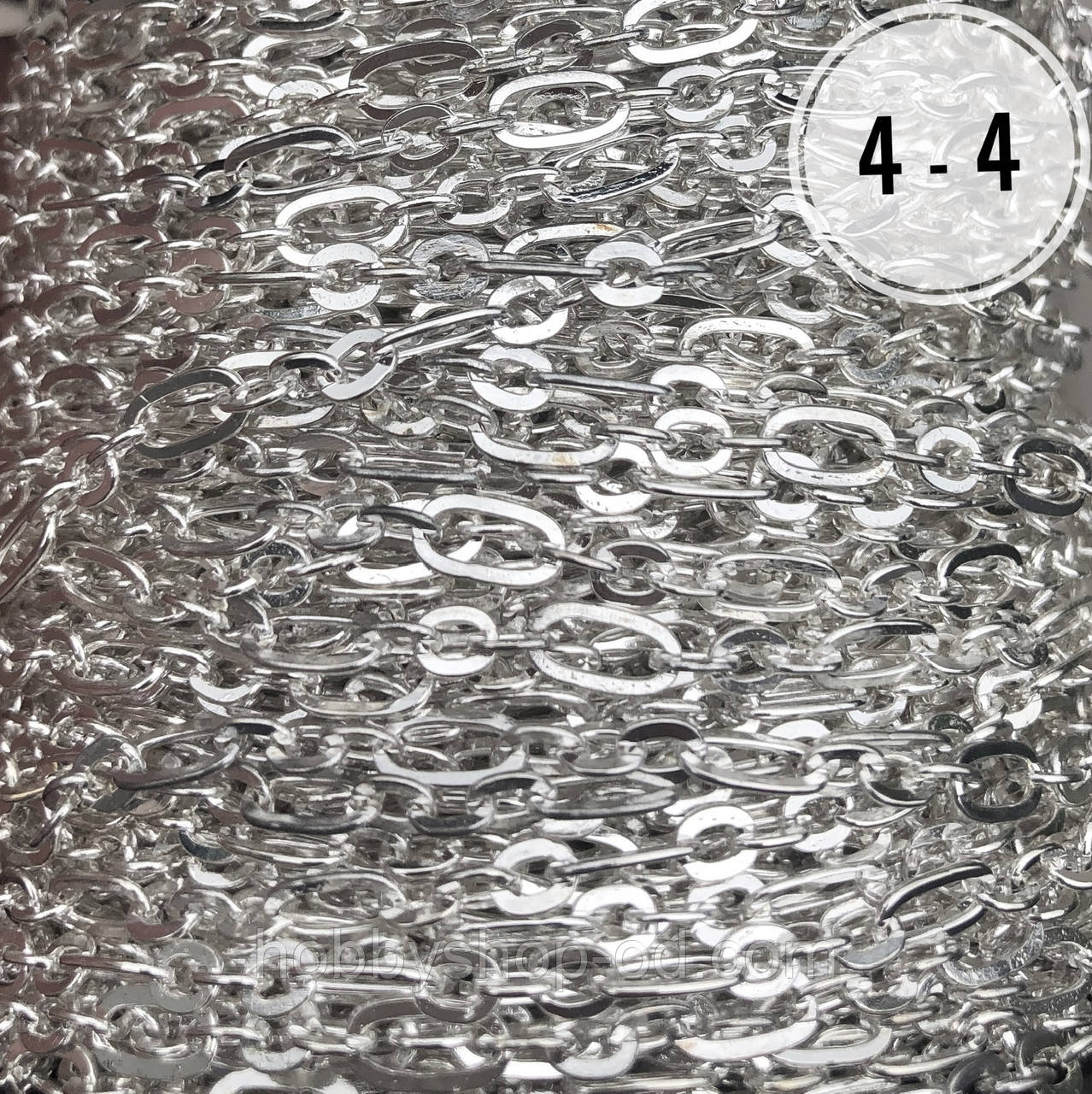 Ланцюжок біжутерійний цвіт срібло, фото 1