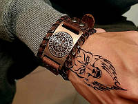 Браслет на руку в скандинавському стилі руни «Arnak» + подарунковий мішечок з авторським дизайном