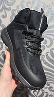 Мужские зимние ботинки кроссовки меховые бренда Bull на шнуровке в чёрном цвете. 46