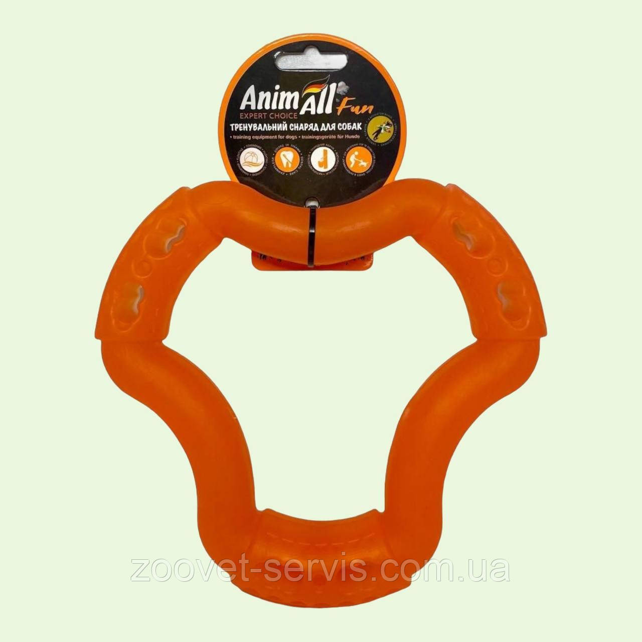 AnimAll (ЕнімАлл) Fun - Іграшка кільце 6 боків для собак 88202 12см помаранчевий