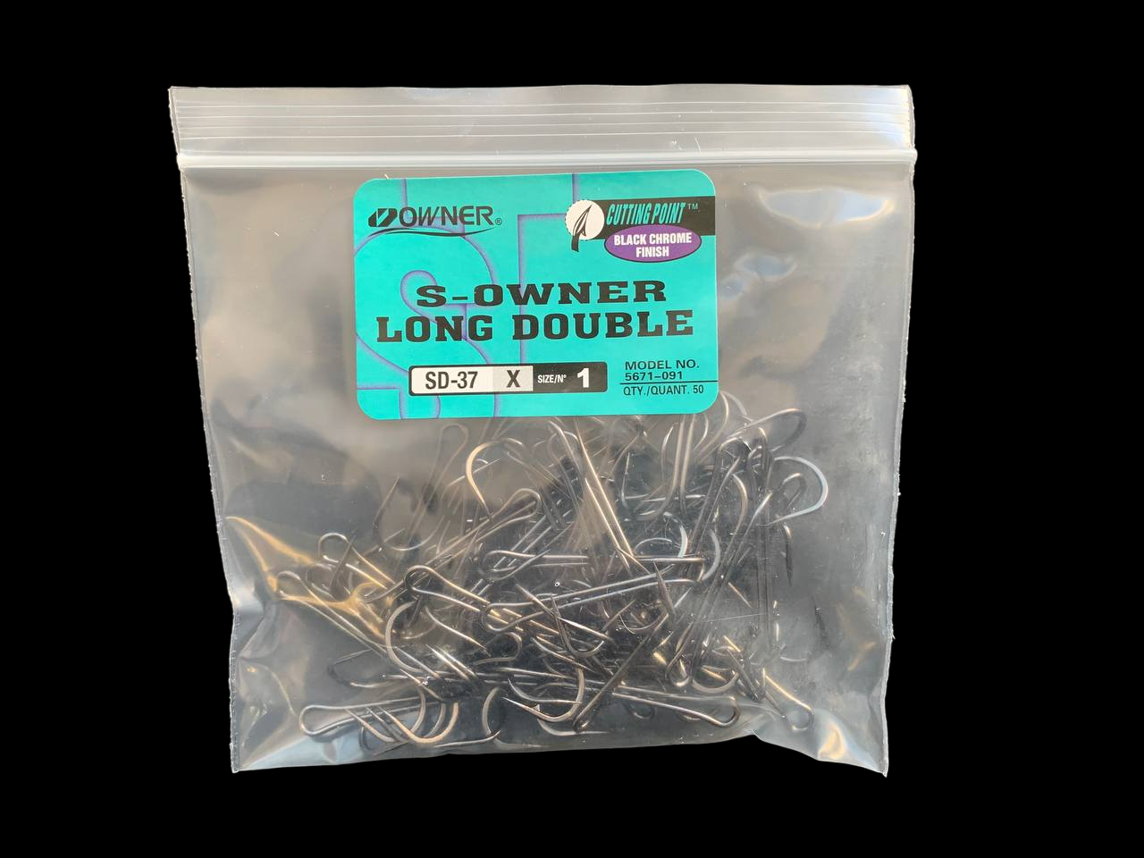 Набір Рибальських Гачків, Двійник SDL-36BC 50шт в упаковці (Розмір 1), фото 1