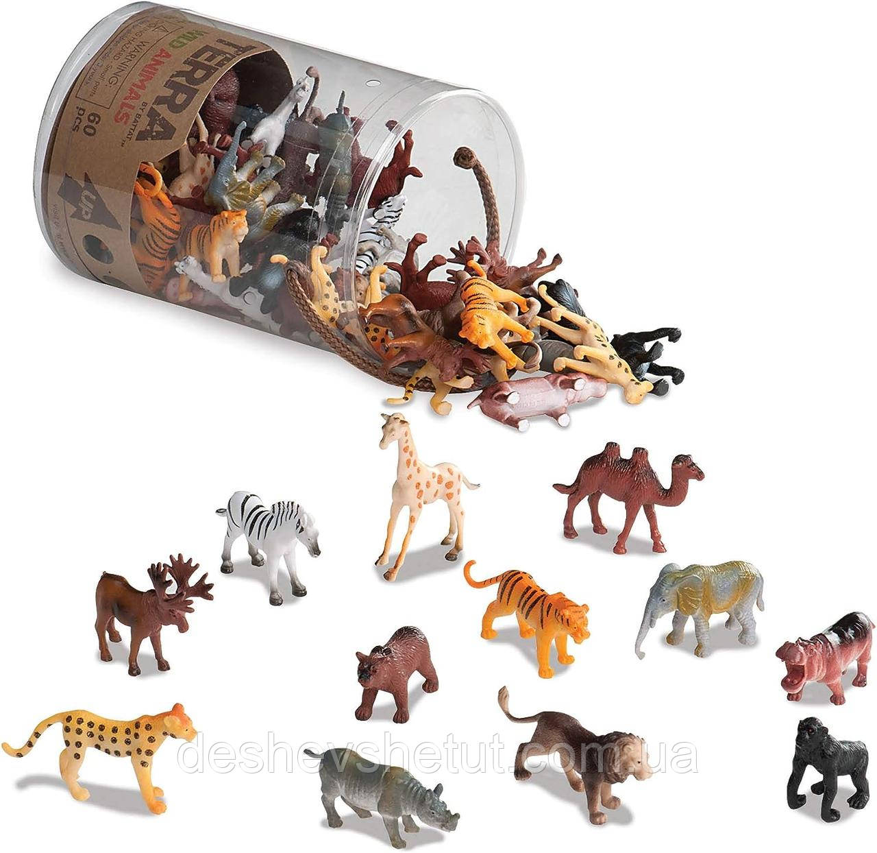 Terra by Battat Wild Animals in Tube Miniature Figures Баттат Набір фігурок Дикі тварини в пластиковому боксі