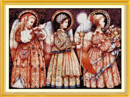 Набір для вишивання за нанесеною на канву схемою "Christmas Eve Angel ". AIDA 14CT printed 71*54 см