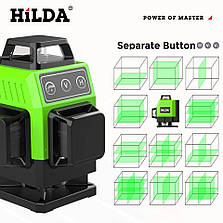 Лазерний рівень MINI Hilda 4D 16 ліній, фото 4