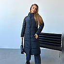 Модна довга жіноча куртка пальто з капюшоном довжина 114 см "Romona", фото 8
