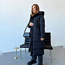 Модна довга жіноча куртка пальто з капюшоном довжина 114 см "Romona", фото 9