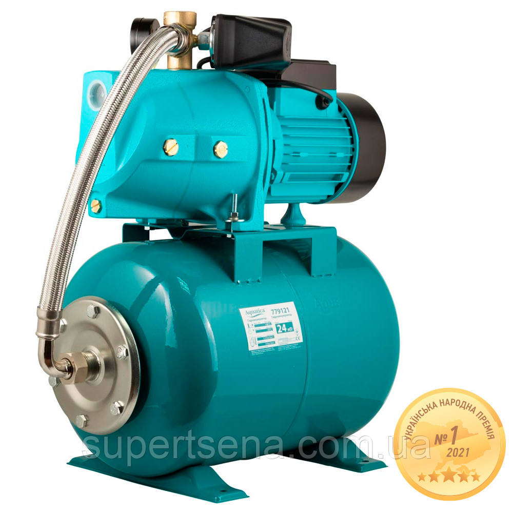 Станція 0.75кВт Hmax 42м Qmax 80л/хв (самовсмоктувальний насос) 24л Україна AQUATICA (775083/24)