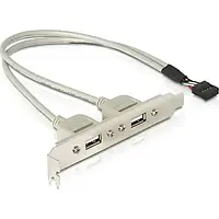 Планка расширения KINGDA B00103 USB 2.0, на заднюю панель, 2 порта