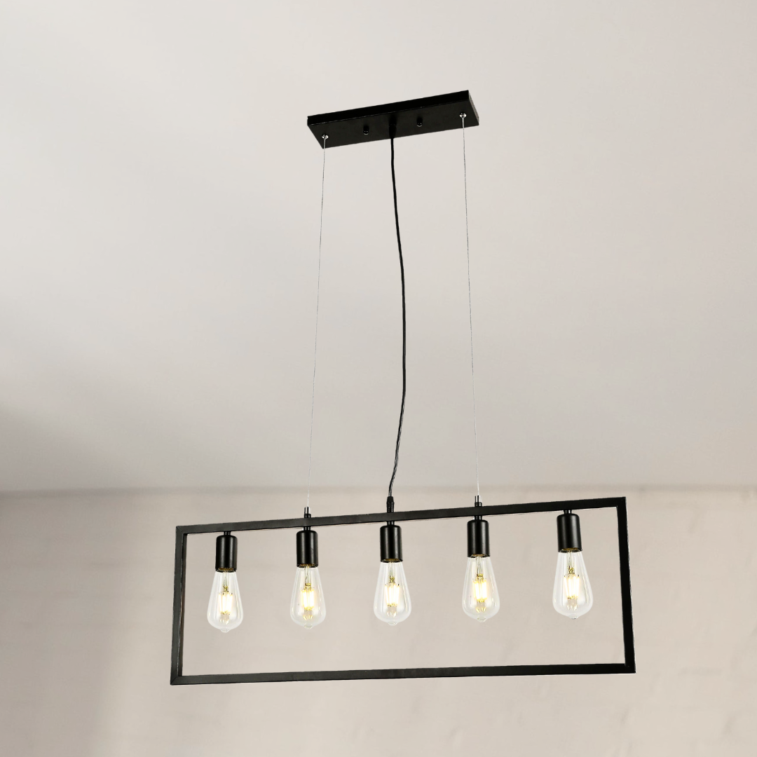 Loft люстра підвісна Levistella цоколь E27 ламп 5 шт колір Чорний 909XL1402-5 BK, фото 1