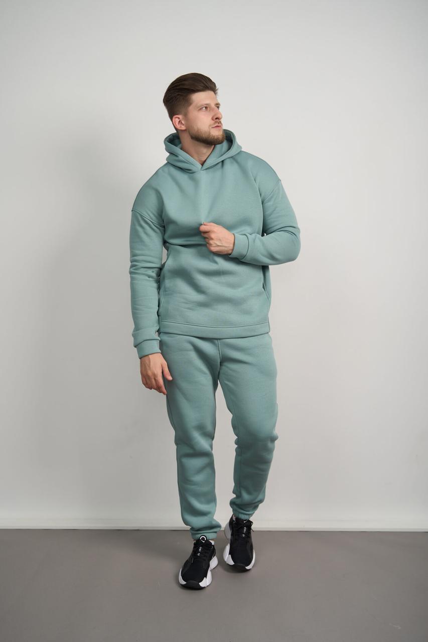 Теплий чоловічий костюм Худі + джогери Enigma Fleece Світла М’ята