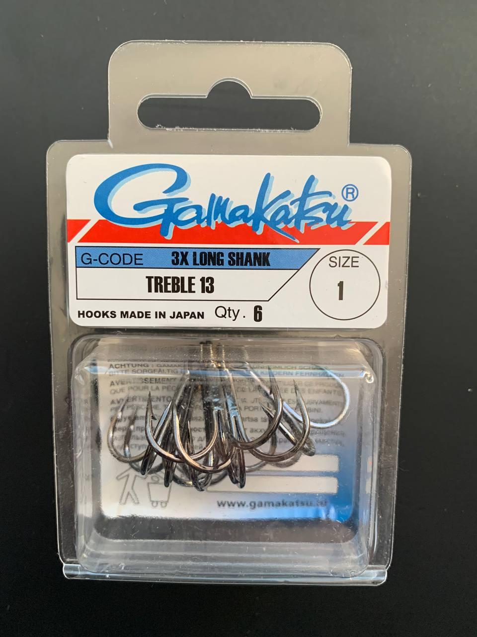 Рибальський Крючок Трійник Treble 13B 3x Long Shank (Розмір 1) 6шт, фото 1