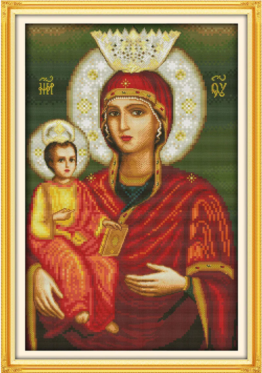 Набір для вишивання за нанесеною на канву схемою "Madonna-and-child (16)". AIDA 14CT printed, 45*65 см