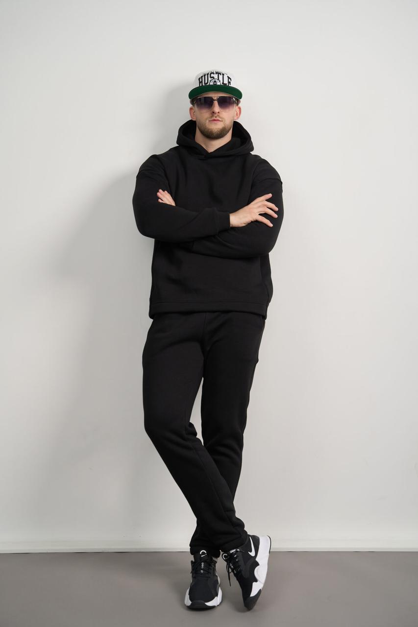 Теплий чоловічий костюм Худі + джогери Enigma Fleece Чорний