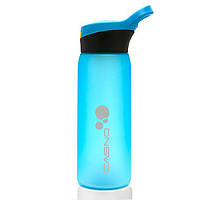 Бутылка для воды CASNO 750 мл KXN-1210 Голубая с соломинкой D_320