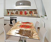 Наклейка 3Д виниловая на стол Zatarga «Лондонский звонок» 650х1200 мм для домов, квартир, столов, кофейн, кафе