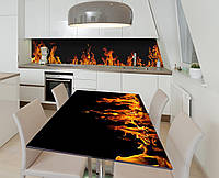 Наклейка 3Д вінілова на стіл Zatarga «Язики полум'я» 600х1200 мм для будинків, квартир, столів, кав'ярні, кафе