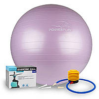 Мяч для фитнеса (фитбол) PowerPlay 4001 Ø65 cm Gymball Лиловый + насос D_640