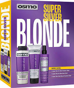 Набір проти жовтизни для освітленого та сивого волосся Super Silver OSMO, (300 мл/250 мл/250 мл)