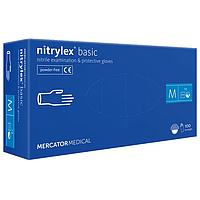 NITRYLEX BASIC - Нітрилові Рукавички розмір М, Сині (100 шт/уп) - Mercator Medical