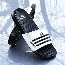 Чоловічі Білі Шльопанці Adidas Чорні Сланці Тапочки Адідас (розміри: 41,44)