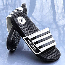 Чоловічі Білі Шльопанці Adidas Чорні Сланці Тапочки Адідас (розміри: 40,41,42,43)