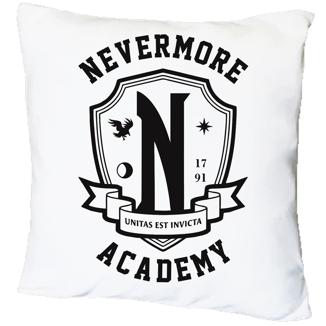 Подушка з принтом "NEVERMORE ACADEMY" (17811)
