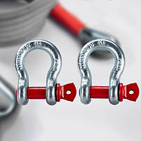 Трос буксирувальний Lesko 10т 3м Скоба-Скоба нейлоновий трос 9 шт., фото 4