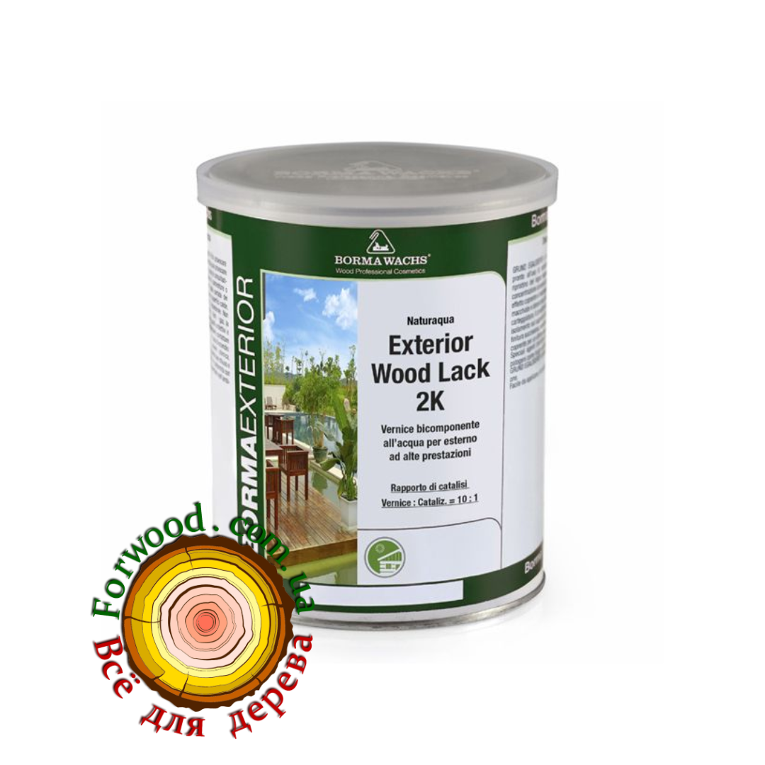 Лак для вулиці / Borma Wachs NATURAQUA EXTERIOR WOOD LACK 2K *1+0.1 л