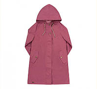 Куртка парка демисезонная удлиненная для девочки Бемби КТ250 малиновая 146
