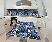 Наклейка 3Д виниловая на стол Zatarga «Императорский индиго» 650х1200 мм для домов, квартир, столов, кофейн,
