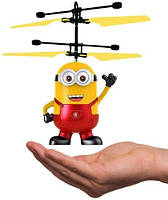 Летающая игрушка Миньон Детская игрушка летающая на управлении Красная
