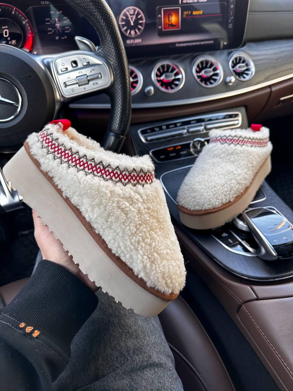 Уггі жіночі зимові білі UGG Tazz Braid Slipper White (14623)