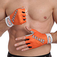 Перчатки с длинной эластичной манжетой Zelart ZG-3601 S Оранжевый