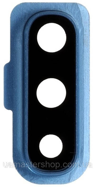 Скло камери Samsung A705 Galaxy A70 з рамкою синього кольору, фото 1