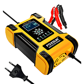 Foxsur зарядний пристрій для акумулятора автомобіля, 6-12А / 24-12V модель FBC122412D Імпульсний 7-ступеневий