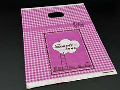 Подарункові поліетиленові пакети 25х35см "Sweet Love". Колір розовий. / Подарункові поліетиленові пакети 25х35см "Sweet Love".