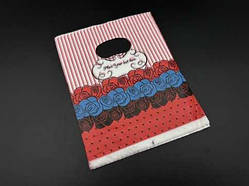 Подарункові поліетиленові пакети 15х20см "Place Your Text Here ". Колір червоний. / Подарункові поліетиленові пакети 15х20см