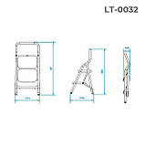 Драбина Intertool 895 мм х 2 ступені 380 х 260 мм (LT-0032), фото 7