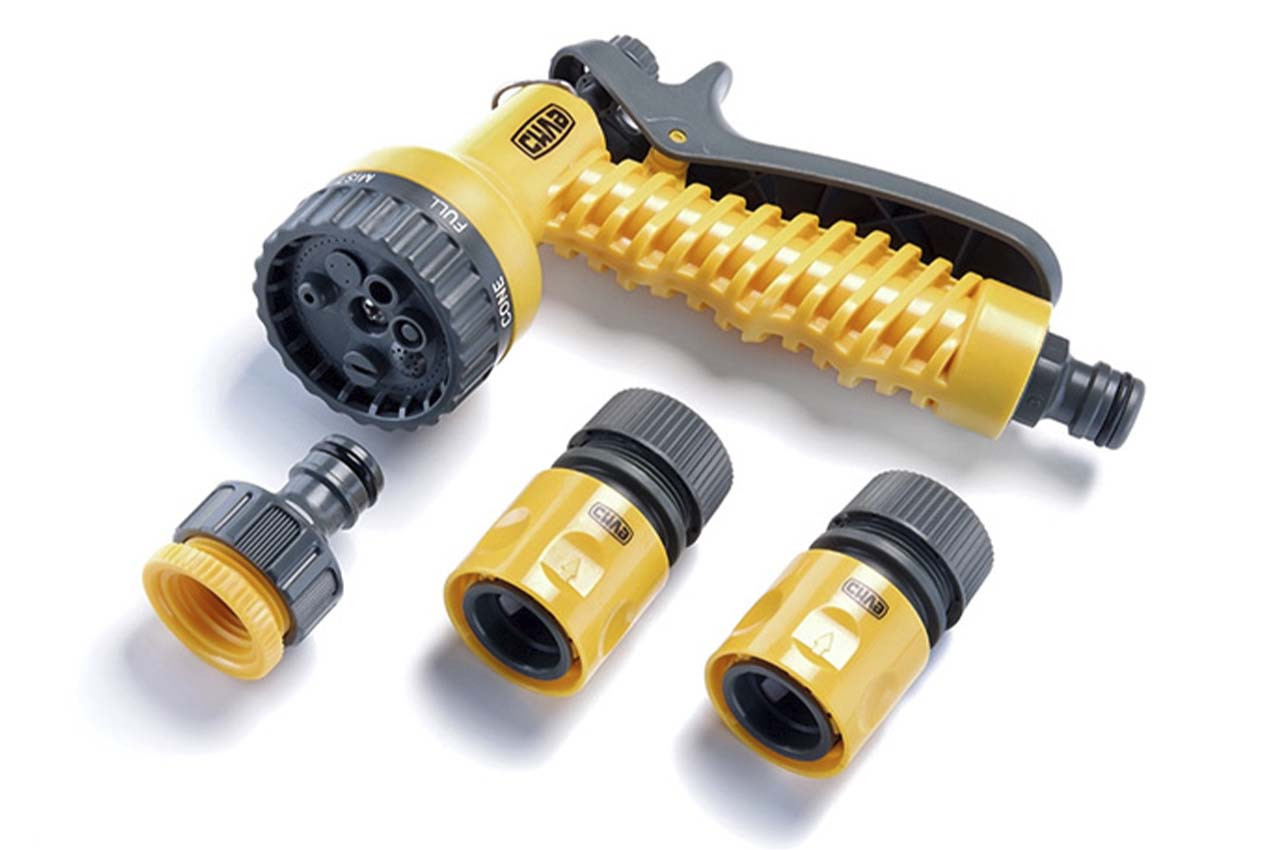 Набір для поливу Сила 1 пістолет x 1 адаптер 1/2" x 3/4" x 2 конектори 1/2" (4шт) (551283), фото 1