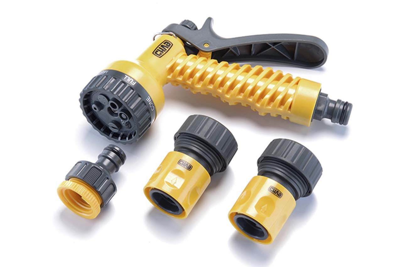 Набір для поливу Сила 1 пістолет x 1 адаптер 1/2" x 3/4" x 2 конектори 3/4" (4шт) (551288), фото 1