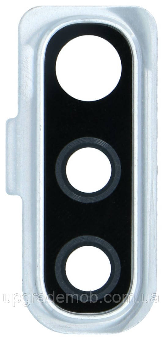 Скло камери Samsung A705 Galaxy A70 з рамкою білого кольору, фото 1