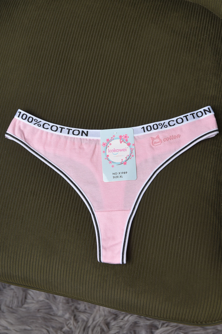 Стрінги жіночі однотонні світло-рожевого кольору 169817T Безкоштовна доставка, фото 1