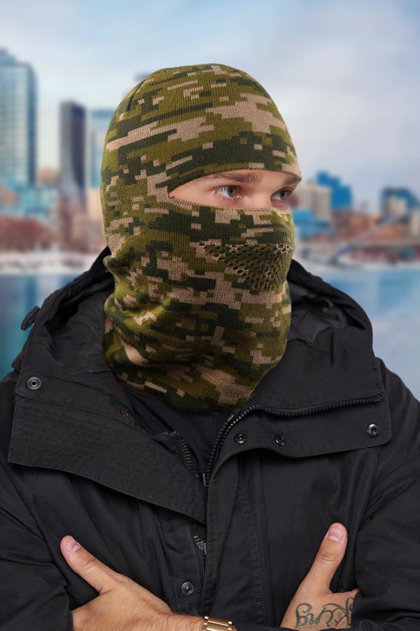 Балаклава «Піксель II» (6036) оливковий + бежевий + хакі