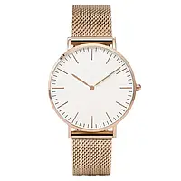 Жіночий наручний кварцовий годинник Montre Femme Relogio Rose Gold рожеве золото, сітчастий ремінець