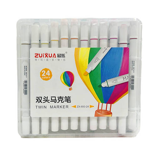 Маркер двустор. SketchMarker Zuixua для паперу набір 24шт круглі