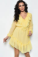 Платье женское шифоновое желтого цвета 171526M